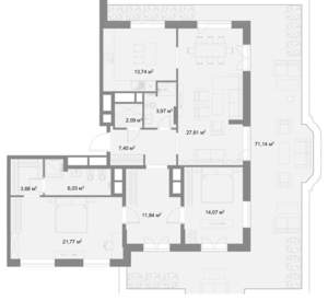 2-к квартира, вторичка, 131м2, 8/9 этаж