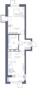 1-к квартира, вторичка, 46м2, 17/17 этаж