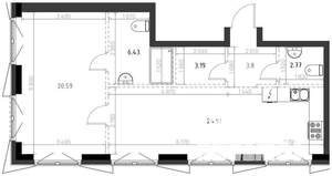 1-к квартира, вторичка, 62м2, 2/10 этаж