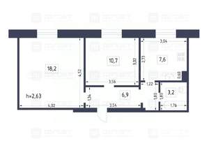 2-к квартира, вторичка, 47м2, 2/5 этаж