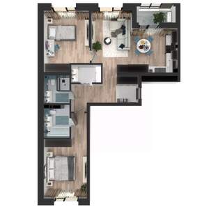 2-к квартира, вторичка, 74м2, 3/23 этаж