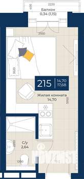 1-к квартира, вторичка, 18м2, 2/5 этаж