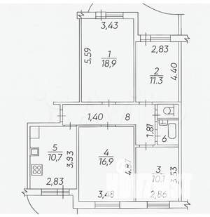 4-к квартира, вторичка, 87м2, 9/10 этаж