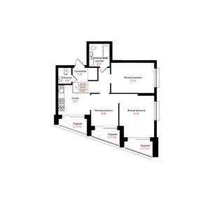 3-к квартира, вторичка, 64м2, 25/25 этаж