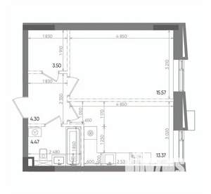 1-к квартира, вторичка, 41м2, 2/14 этаж