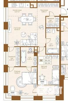3-к квартира, вторичка, 84м2, 3/28 этаж