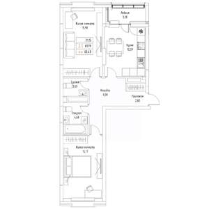 2-к квартира, вторичка, 63м2, 3/9 этаж