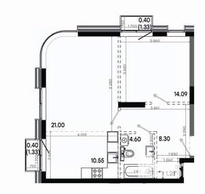 2-к квартира, вторичка, 61м2, 7/20 этаж