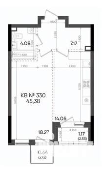 1-к квартира, вторичка, 45м2, 4/23 этаж