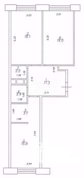 3-к квартира, сданный дом, 67м2, 9/20 этаж