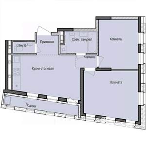 2-к квартира, вторичка, 56м2, 2/23 этаж