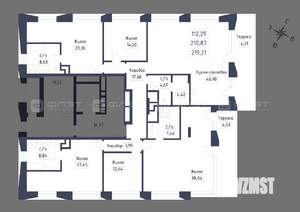 5-к квартира, вторичка, 219м2, 5/5 этаж