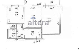 2-к квартира, вторичка, 54м2, 1/9 этаж