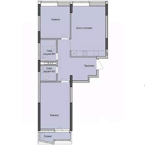 2-к квартира, строящийся дом, 67м2, 4/23 этаж