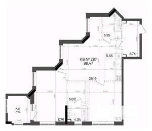 2-к квартира, вторичка, 88м2, 21/23 этаж
