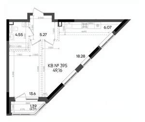 2-к квартира, вторичка, 49м2, 10/23 этаж