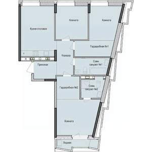 3-к квартира, строящийся дом, 87м2, 2/23 этаж