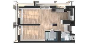 1-к квартира, вторичка, 57м2, 9/25 этаж