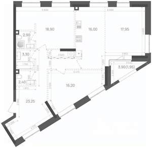 2-к квартира, вторичка, 103м2, 5/15 этаж