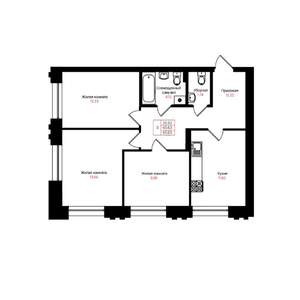 3-к квартира, вторичка, 66м2, 8/25 этаж