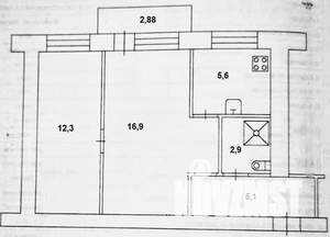 2-к квартира, вторичка, 44м2, 3/4 этаж