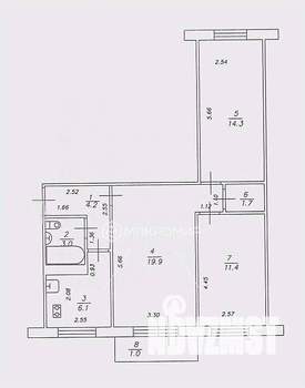 3-к квартира, вторичка, 62м2, 5/5 этаж