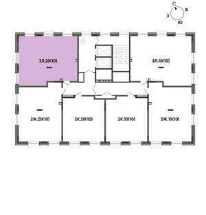 3-к квартира, строящийся дом, 71м2, 12/14 этаж