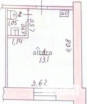 Студия квартира, вторичка, 15м2, 1/5 этаж