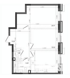2-к квартира, вторичка, 66м2, 21/22 этаж