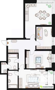 3-к квартира, вторичка, 97м2, 6/20 этаж