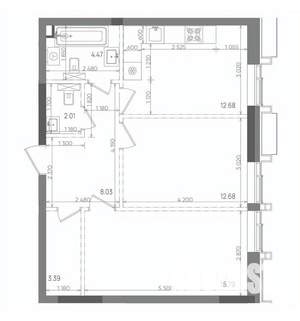 2-к квартира, вторичка, 59м2, 12/22 этаж