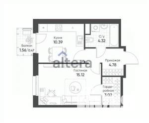 1-к квартира, вторичка, 38м2, 3/19 этаж