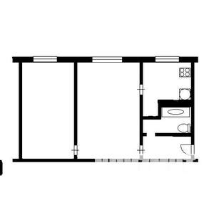 2-к квартира, вторичка, 46м2, 1/5 этаж