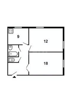 2-к квартира, вторичка, 55м2, 2/5 этаж