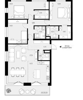 3-к квартира, вторичка, 126м2, 6/5 этаж