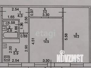 2-к квартира, вторичка, 46м2, 5/5 этаж