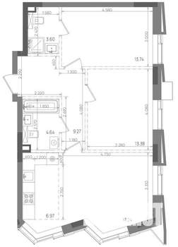 3-к квартира, вторичка, 69м2, 9/14 этаж