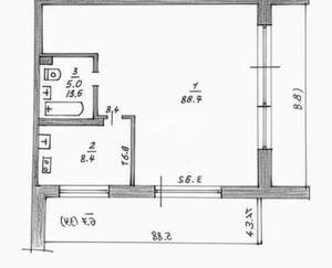 1-к квартира, вторичка, 33м2, 5/9 этаж