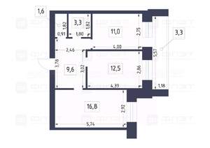 2-к квартира, вторичка, 55м2, 7/10 этаж