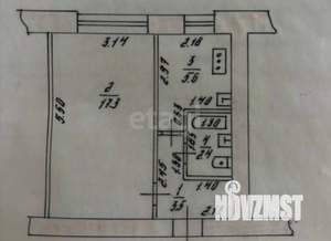1-к квартира, вторичка, 29м2, 3/9 этаж