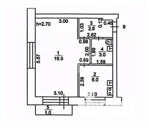 1-к квартира, вторичка, 31м2, 3/5 этаж