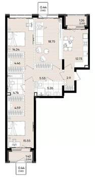 3-к квартира, вторичка, 92м2, 3/9 этаж