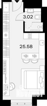 Студия квартира, вторичка, 29м2, 5/27 этаж
