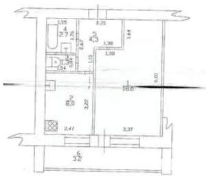 1-к квартира, вторичка, 38м2, 3/10 этаж