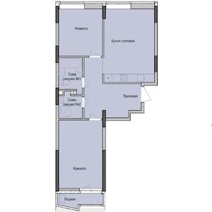 2-к квартира, строящийся дом, 67м2, 2/23 этаж