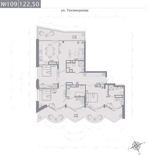 3-к квартира, строящийся дом, 123м2, 5/5 этаж
