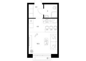 Студия квартира, вторичка, 23м2, 9/26 этаж