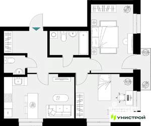 2-к квартира, вторичка, 60м2, 6/18 этаж