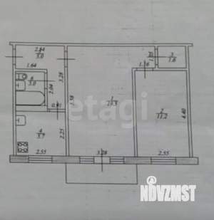 2-к квартира, вторичка, 46м2, 5/5 этаж