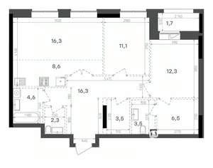 2-к квартира, вторичка, 87м2, 15/15 этаж